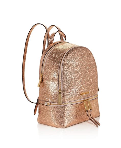 michael kors rhea zip medium metallic backpack|Michael Kors rhea backpack large.